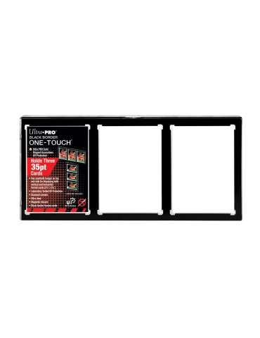 Cadre triple ONE TOUCH magnétique pour 3 cartes bordure noir ULTRA PRO
