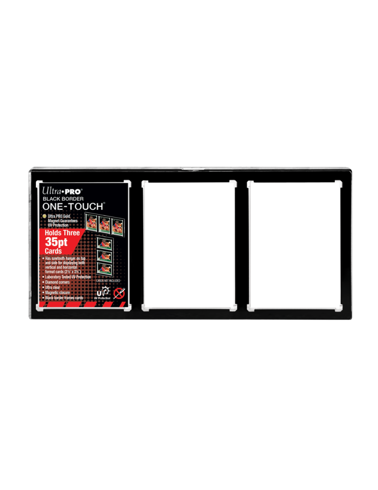Cadre triple ONE TOUCH magnétique pour 3 cartes bordure noir ULTRA PRO