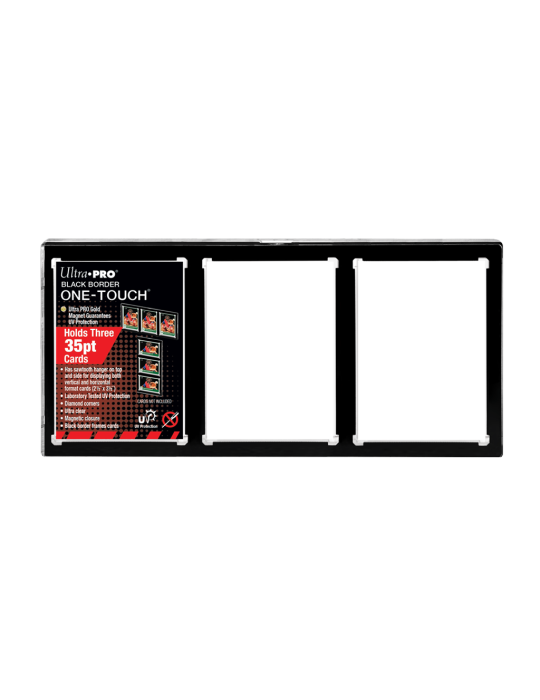 Cadre triple ONE TOUCH magnétique pour 3 cartes bordure noir ULTRA PRO