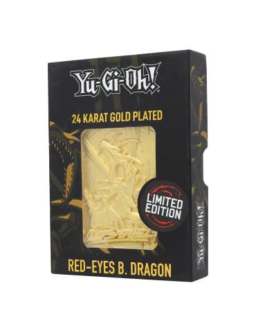 Red Eyes Black Dragon 24K Gold Plated Limited Edition Yu-Gi-Oh Fanattik