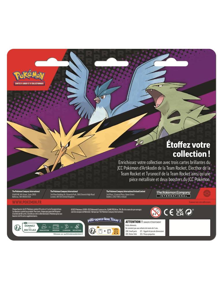 Pack de 2 Boosters amélioré avec jeton et artikodin/elector/tyranocif de la team rocket