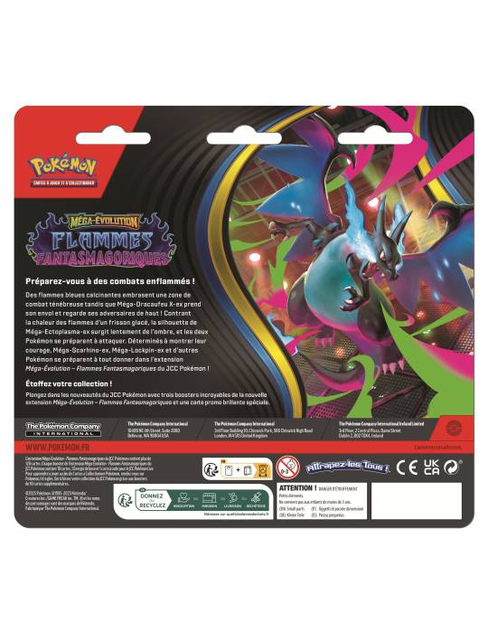Tripack 3 Boosters ME02 Flammes Fantasmagoriques Farfuret ou Dimoret POKEMON JCC