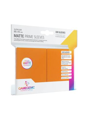 100 prime sleeves matte taille standard gamegenic – Orange