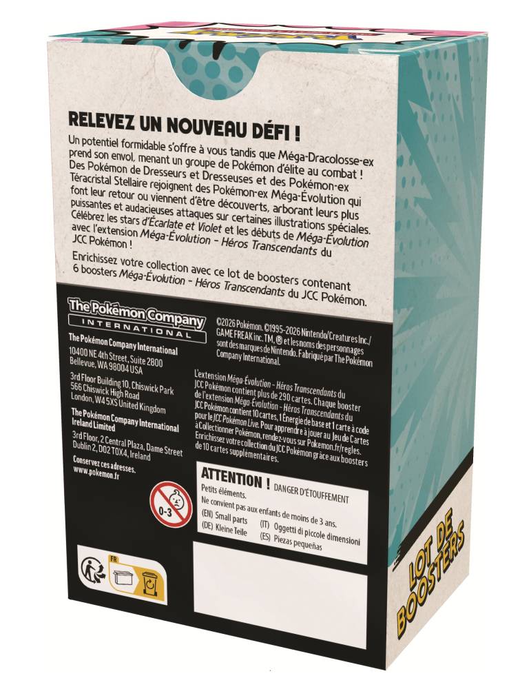 Lot de 6 boosters Méga-Évolution - ME2.5 Héros Transcendants