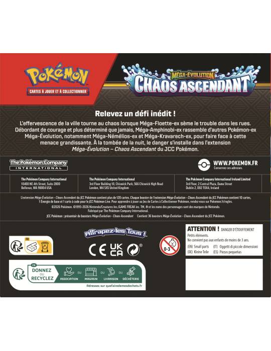 Display de Pack de 36 Boosters Méga-Évolution ME04 Chaos Ascendant