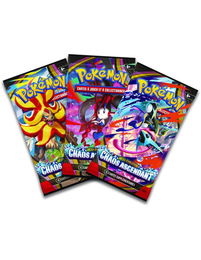 Pack de 3 Boosters sous blister Reptincel Méga-Évolution ME04 Chaos Ascendant