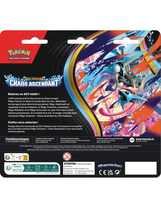 Pack de 3 Boosters sous blister Reptincel Méga-Évolution ME04 Chaos Ascendant