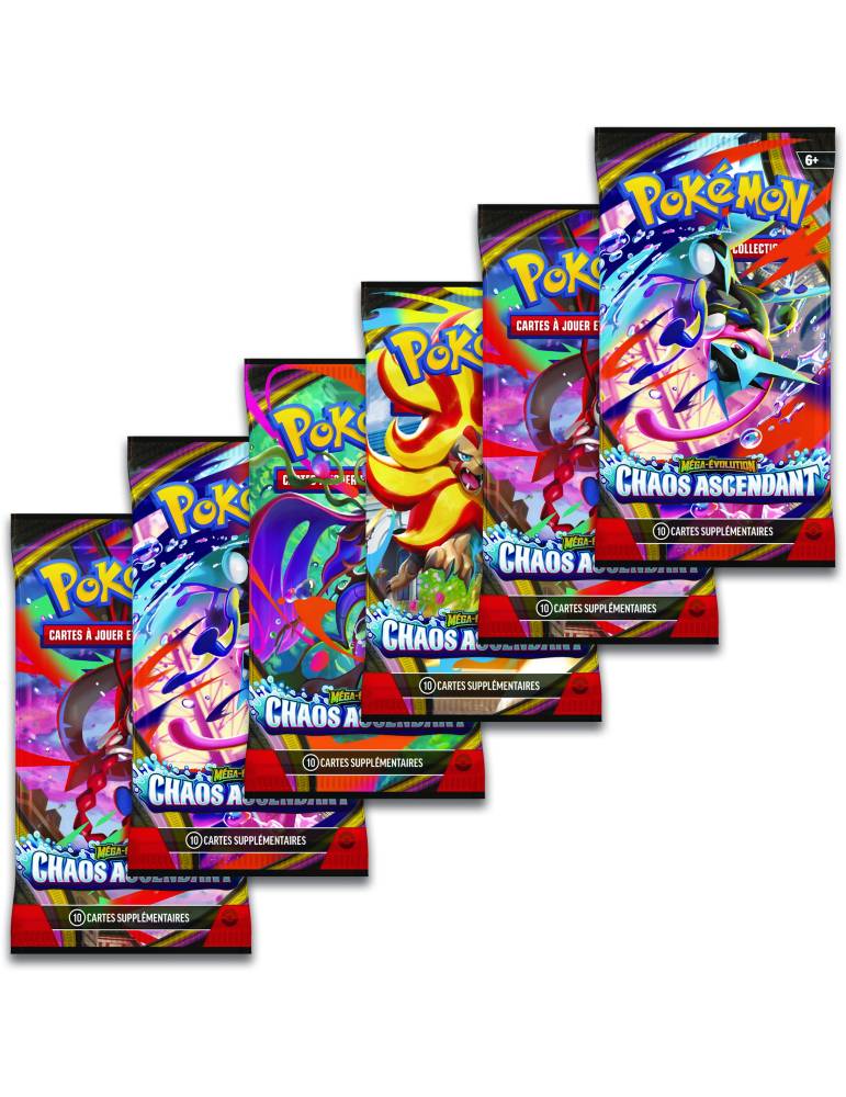 Lot de 6 boosters bundle Méga-Évolution ME04 Chaos Ascendant