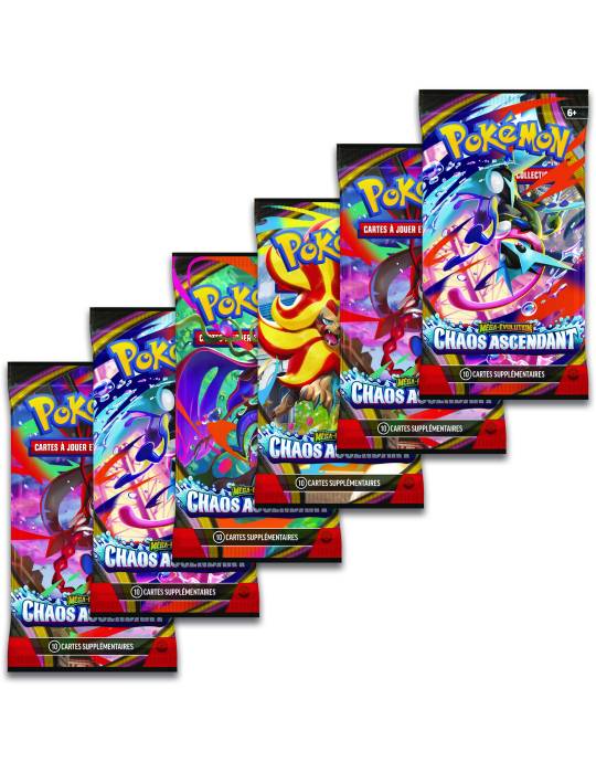 Lot de 6 boosters bundle Méga-Évolution ME04 Chaos Ascendant