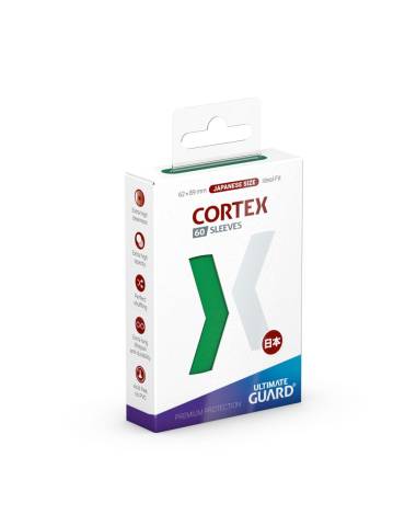 60 sleeves cortex taille japonaise ULTIMATE GUARD – Vert forêt – normal