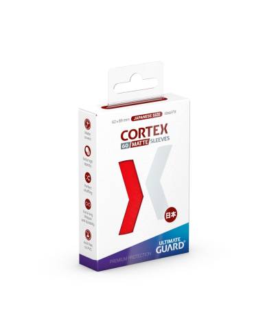 60 sleeves cortex taille japonaise ULTIMATE GUARD – Rouge – Matte