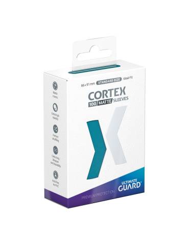 100 pochettes Cortex Sleeves taille standard Ultimate guard – Petrol – Matte