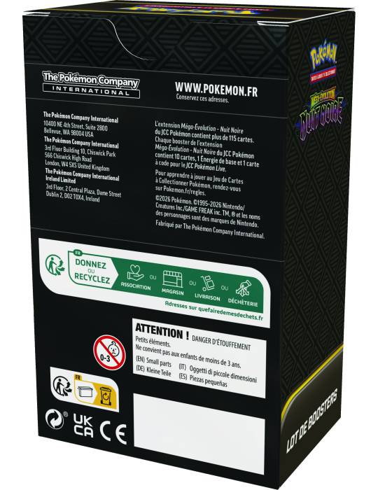 Lot de 6 boosters Méga-Évolution - ME05 Nuit Noire