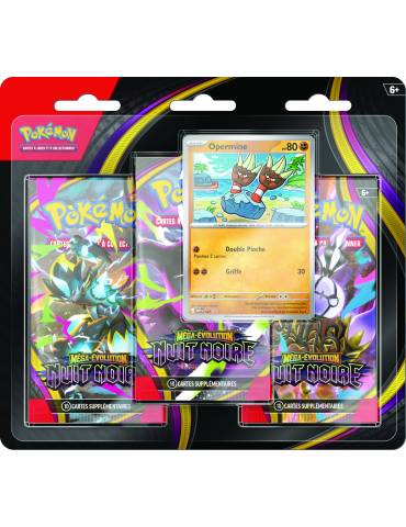 Pack de 3 Boosters sous blister Méga-Évolution - ME05 Nuit Noire