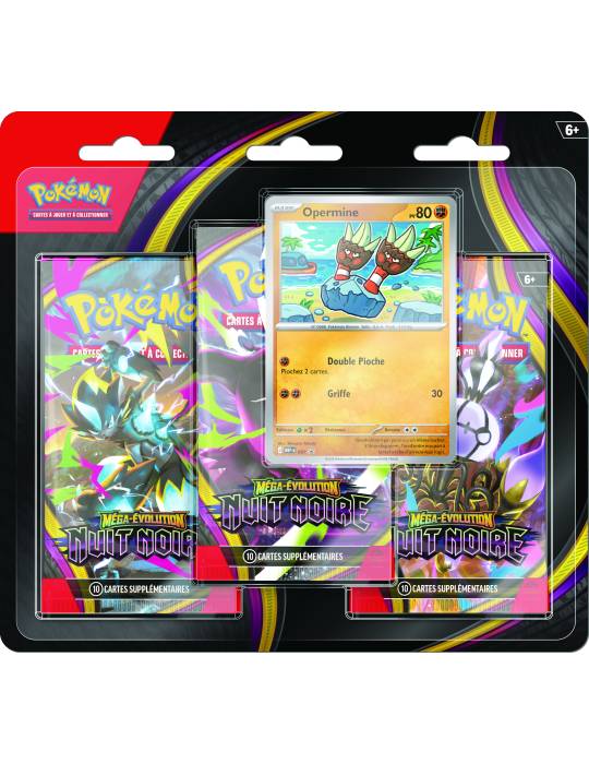 Pack de 3 Boosters sous blister Méga-Évolution - ME05 Nuit Noire
