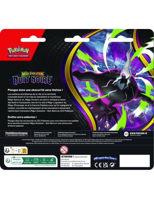 Pack de 3 Boosters sous blister Méga-Évolution - ME05 Nuit Noire
