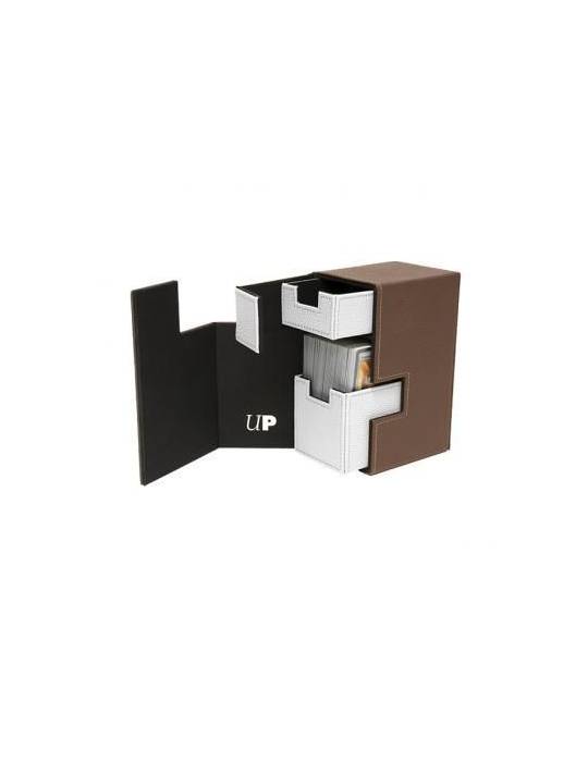 Boite de deck 2 parties brun blanc M2 imitation cuir Ultra Pro - 1