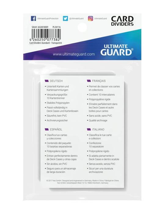 Side deck separator card divider transparant (x10) Ultimate Guard - 3