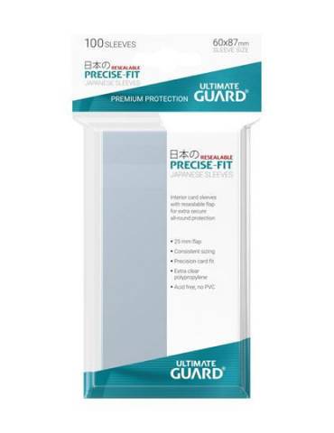 100 Clear Japanese Precise-Fit Sleeves Resealable Pouches Ultimate Guard