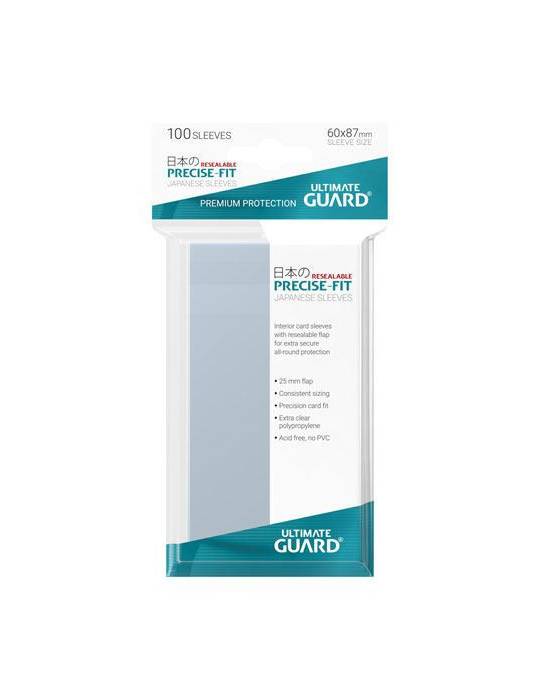 100 pochettes refermables Precise-Fit Sleeves format japonais Transparent Ultimate Guard - 1