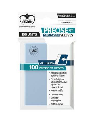 100 pochettes Side-Loading Precise-Fit Sleeves format japonais Transparent Ultimate Guard