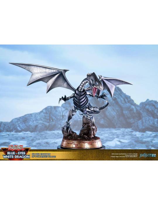 Konami Silver Edition Blue Eyes White Dragon Statue - 2