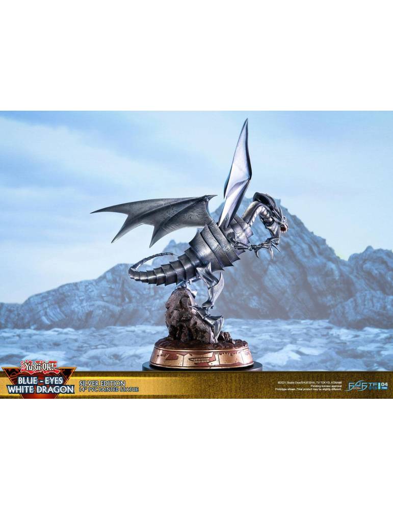 Konami Silver Edition Blue Eyes White Dragon Statue - 4