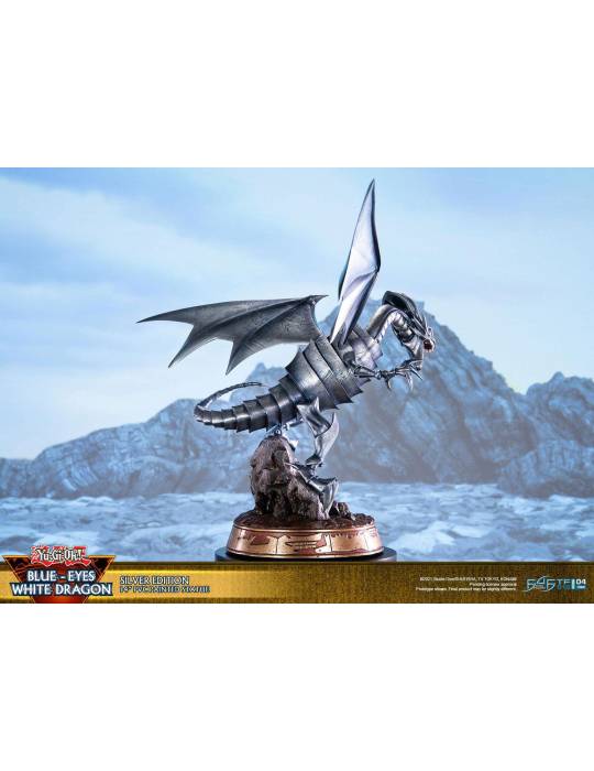 Silver Edition Blue Eyes White Dragon-standbeeld Konami - 4