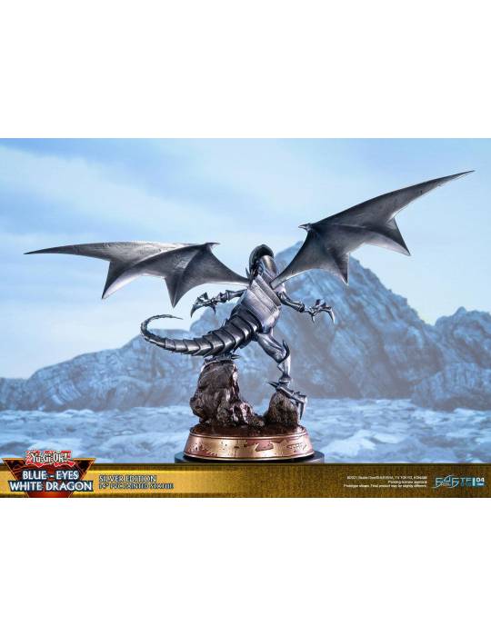 Konami Silver Edition Blue Eyes White Dragon Statue - 5