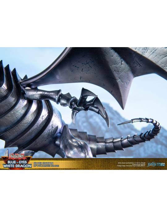 Statue dragon blanc aux yeux bleus édition argent Konami - 16