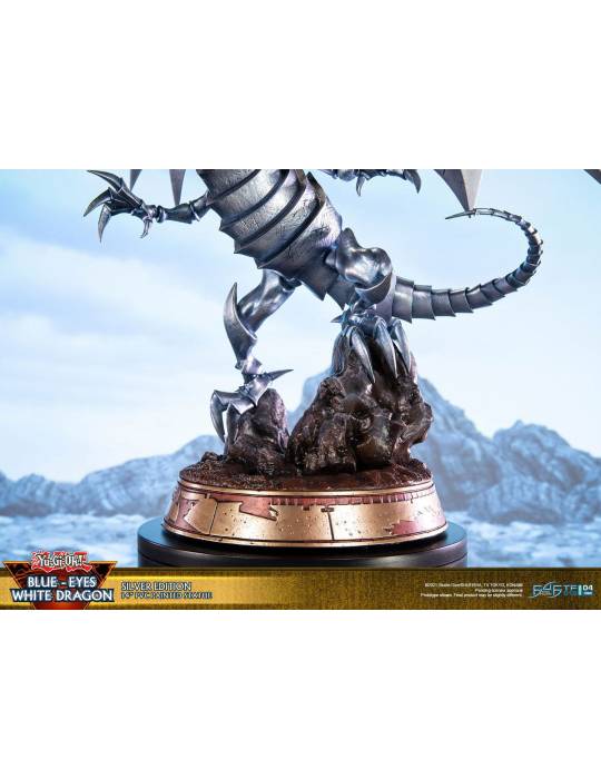 Statue dragon blanc aux yeux bleus édition argent Konami - 18