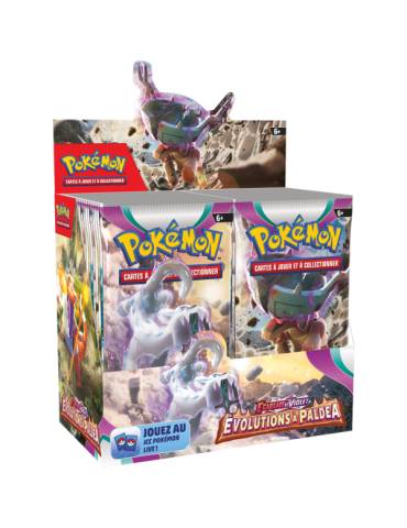 Scarlet and purple: Evolution at Paldea display 36 POKEMON boosters