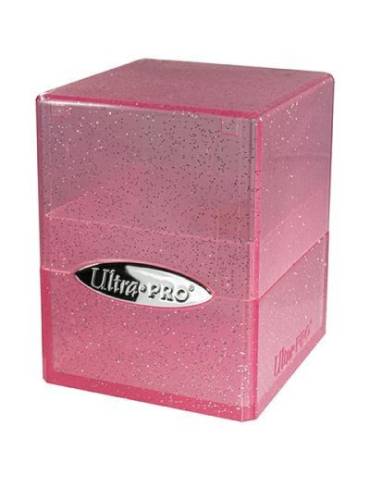 Boite de deck satin cube paillette rose ULTRA PRO