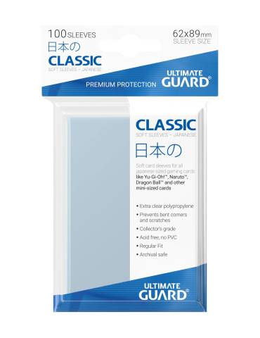 100 pochettes Classic Soft Sleeves format japonais Transparent Ultimate Guard