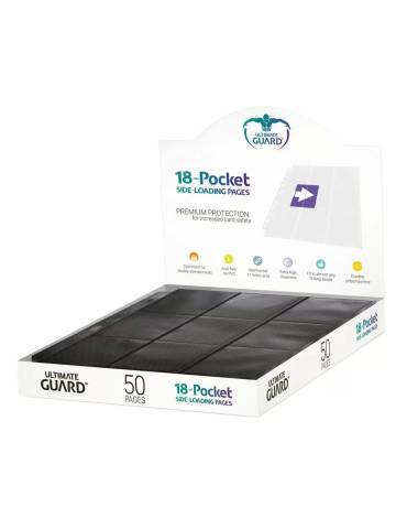 Display 50 pages 18-Pochettes Pages Side-Loading Ultimate Guard – Noir