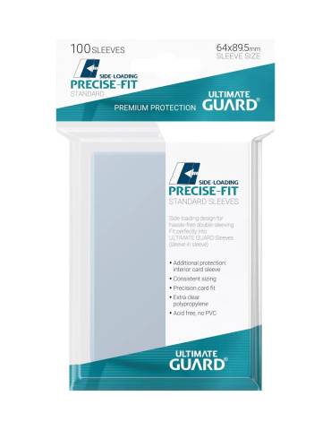 100 pochettes Side-Loading Precise-Fit Sleeves taille standard Transparent ultimate guard