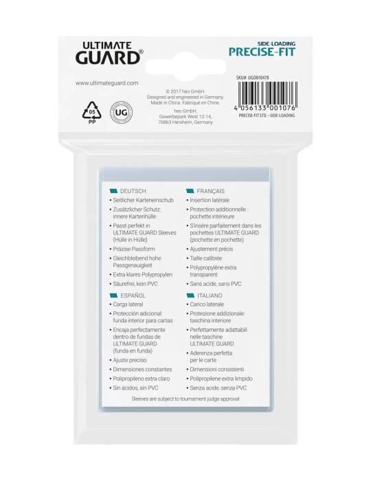 100 Precise-Fit Sleeves aan de zijkant, standaardformaat Transparante ultimate guard