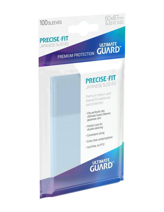 100 protections pour carte Precise-Fit Sleeves format japonais Transparent Ultimate Guard