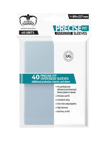 40 pochettes Precise-Fit Sleeves taille Oversized commander Transparent Ultimate guard