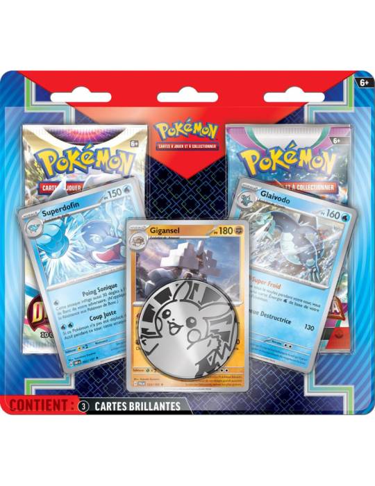 Pokémon JCC - Blister amélioré de 2 boosters gigansel glaivodo et superdofin