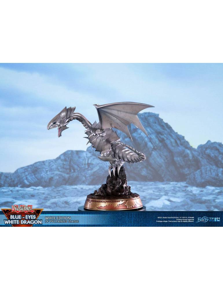 Statue dragon blanc aux yeux bleus édition blanc F4F 35cm