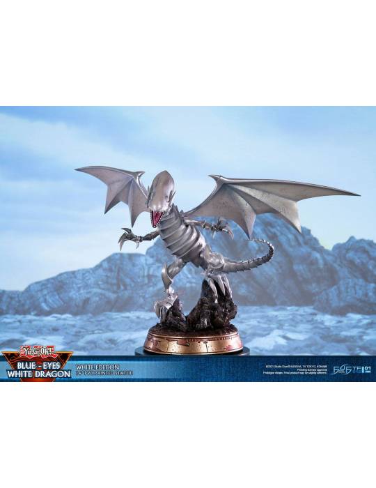 Statue dragon blanc aux yeux bleus édition blanc F4F 35cm