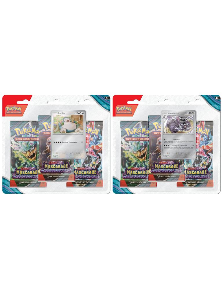 pack 3 boosters Mascarade crépusculaire Écarlate et Violet pokémon JCC