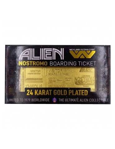 Alien nostromo boarding ticket verguld 24 karaat limited edition