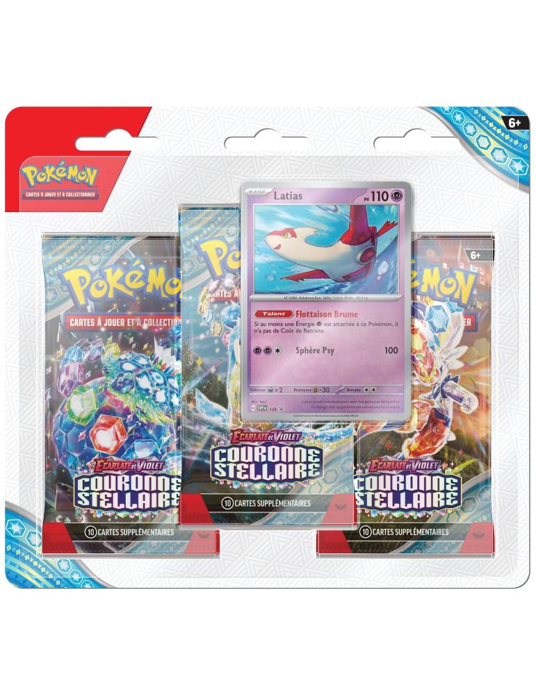 tripack of 3 boosters stellar crown Latias EV07 POKEMON JCC