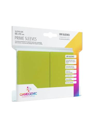 100 prime sleeves taille standard gamegenic – Vert